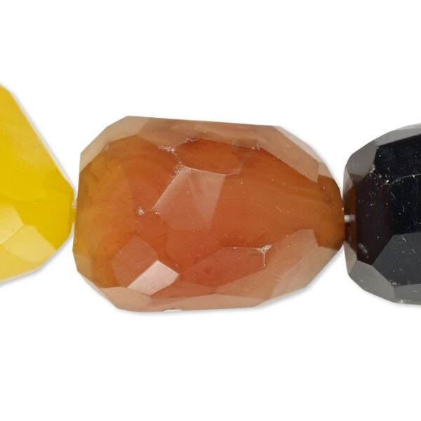 Agate 1pkg1, hand-faceted nugget bead 15.5-16 inch large image number 0