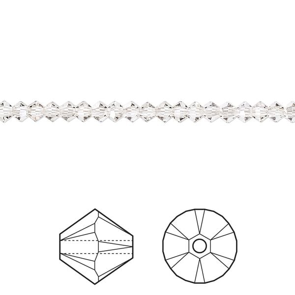Bead 1440pk crystal silver shade, Swarovski® 3mm XILION bicone 5328 image number 0