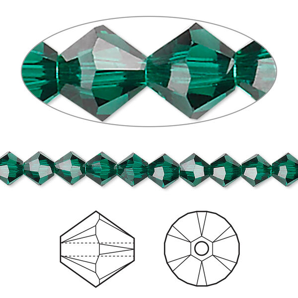 Bead 144pk emerald, Crystal Passions® 5mm bicone 5328 image number 0