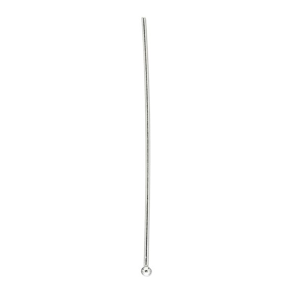 Head pin, sterling silver, 1-1/2 inches with 1.5mm ball, 22 gauge. Sold per pkg of 100. image number 0
