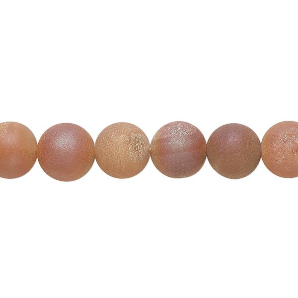 Druzy agate 1pkg1, matte round bead 8 inch 8mm image number 0