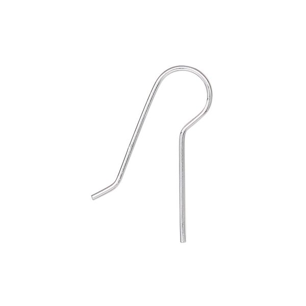 Ear wire fishhook 1pkg50 sterling silver, 22mm / 16mm long shank, 20 gauge 25 pair image number 0