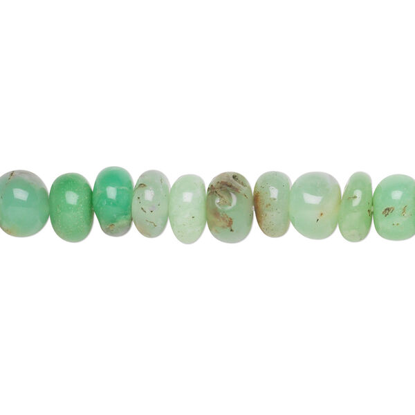 Chrysoprase 1pkg1, hand-cut rondelle bead natural 12 inch 6x3mm-7x5mm image number 0