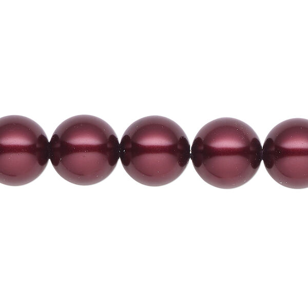 Pearl 2pk bordeaux, Celestial Crystal® 10mm round 15.5-16 inch image number 0