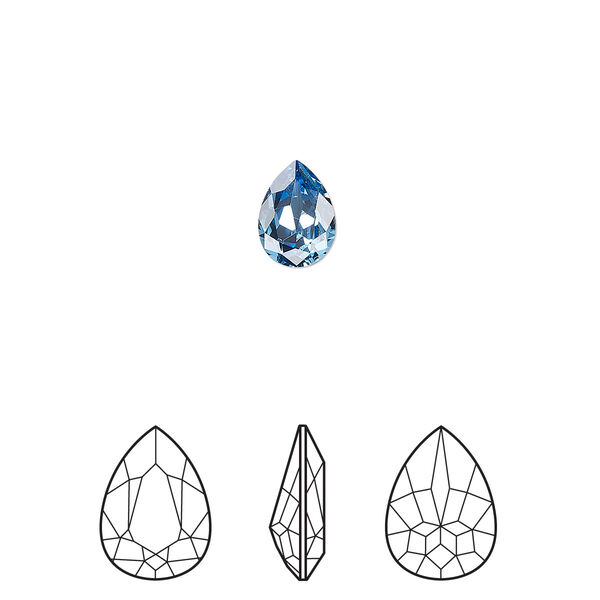 Fancy stone 4pk cool blue foil back, Crystal Passions® Regenerated 8x6mm pear 4320 image number 0