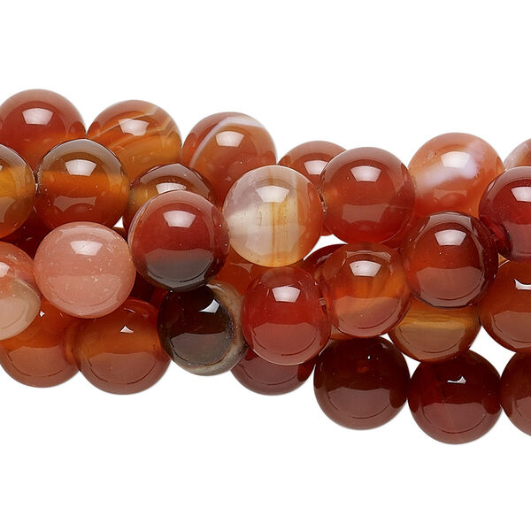 Red agate 1pkg5, round bead 15 inch 8mm image number 0