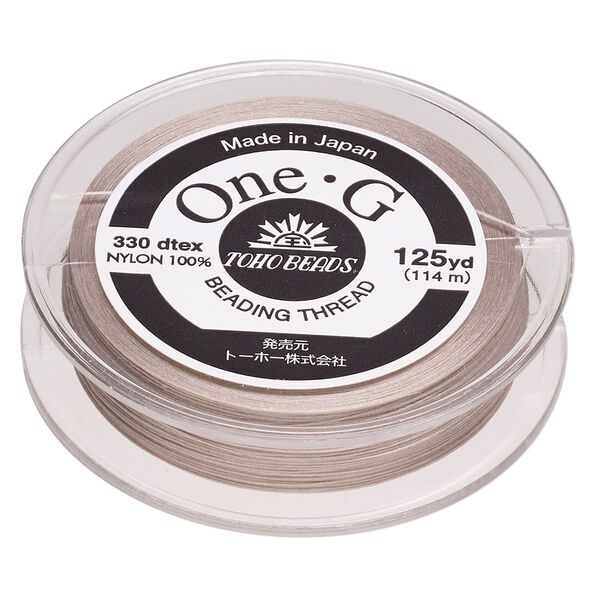 Thread, One-G™, nylon, pkg/125 yards, biege, size 0. image number 0