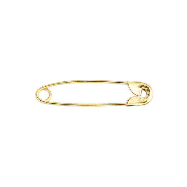 Safety pin, gold-finished steel, 1 inch. Sold per pkg of 25. image number 0
