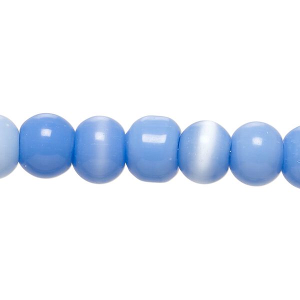 Bead, cat's eye glass (fiber optic glass), blue-violet, 9x7mm-11x8mm rondelle. Sold per 14-inch strand, approximately 50 beads. image number 0