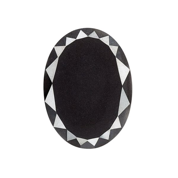 Hemalyke™ 1pkg1, calibrated faceted oval cab 30x22mm image number 0