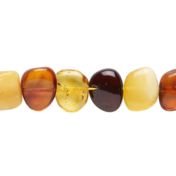 Baltic amber 1pkg1, flat nugget bead 15.5-16 inch small image number 0