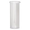 Vial, polystyrene and plastic, clear and white, 3-7/16 x 1-1/4 inch extra-large vial with snap on cap. Sold per pkg of 4. image number 1