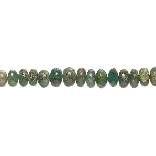 Emerald 1pkg1, hand-cut rondelle bead 15 inch graduated 3x2mm-6x5mm image number 0