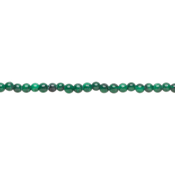 Malachite 1pkg1, round bead natural 8 inch 3mm image number 0