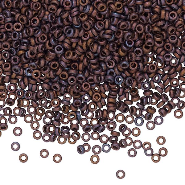 Seed bead, Miyuki, glass, pkg/50g, 2.2x1mm spacer rondelle, opaque iris purple, (SPR2.2-2005). image number 0