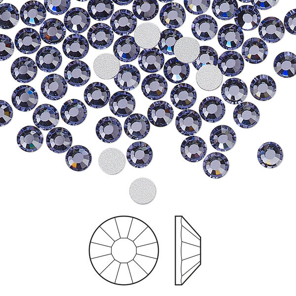 Flat back 1440pk tanzanite foil back, Preciosa Viva 12® Czech crystal rhinestone 3.8-4mm chaton rose round SS16 image number 0