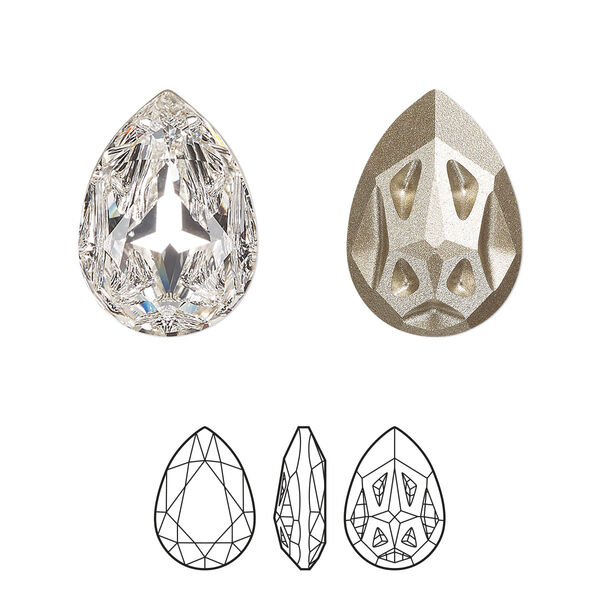 Fancy stone 48pk crystal foil back, Swarovski® 18x13mm mirage pear 4390 image number 0