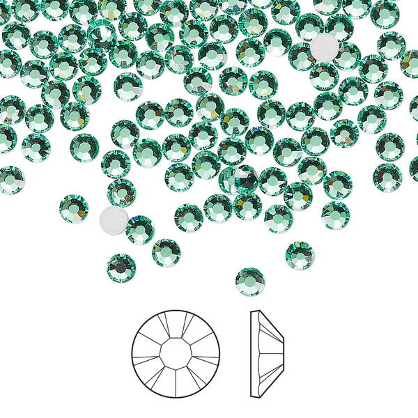 Flat back 144pk Caribbean Sea foil back, Preciosa MAXIMA Czech crystal rhinestone 3-3.2mm chaton rose round SS12 image number 0
