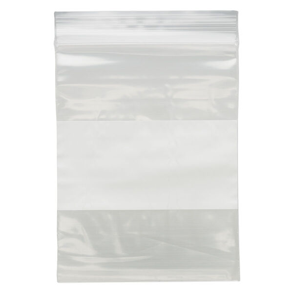 Bag, Tite-Lip™, plastic, clear and white, 3x4-inch top zip with block. Sold per pkg of 1,000. image number 1