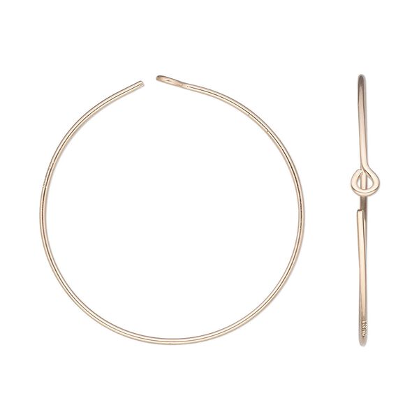 Hoop, 14Kt gold-filled, 25mm round. Sold per pkg of 5 pairs. image number 0