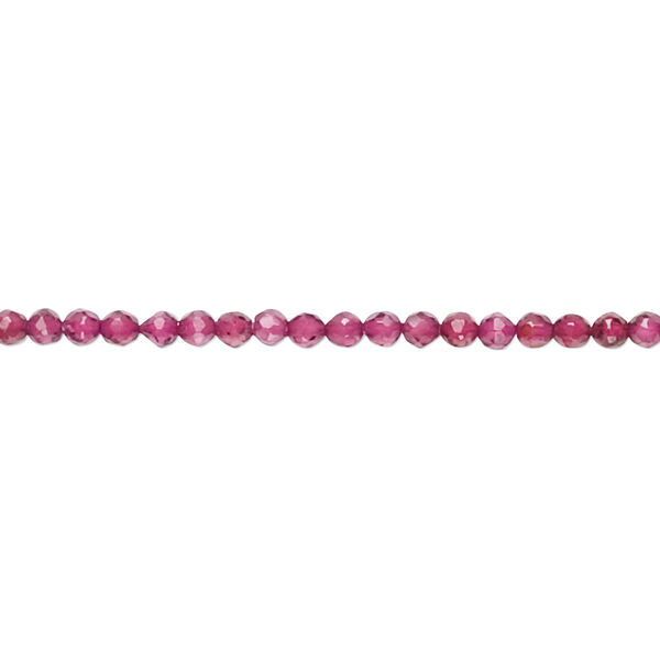 Hydrabadi garnet 1pkg1, hand-cut faceted round bead 15.5-16 inch 2-2.5mm image number 0