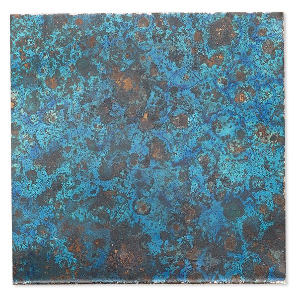 Sheet, Lillypilly, lacquered copper, mystic topaz patina, 3-inch single-sided square, 36 gauge. Sold individually. image number 0