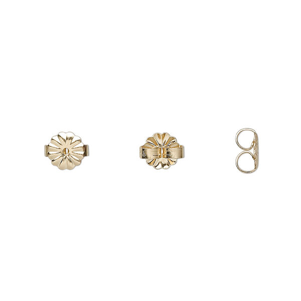 Earnut, 14Kt gold, medium daisy style. Sold per pair. image number 0