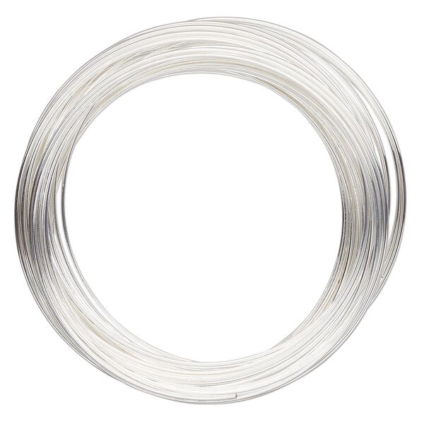 Memory wire, Beadalon®, silver-plated carbon steel, 2-inch round bracelet, 0.65mm thick. Sold per 1-ounce pkg, approximately 73 loops. image number 0