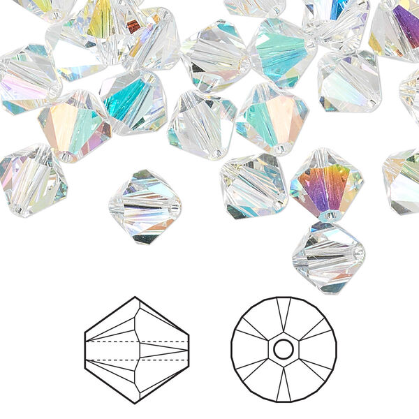 Bead 288pk crystal AB, Swarovski® 8mm XILION bicone 5328 image number 0