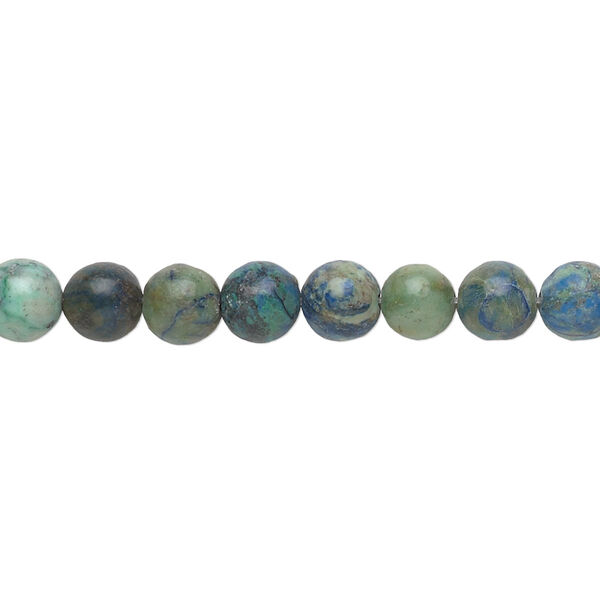 Chrysocolla 1pkg1, round bead 15.5-16 inch 6mm image number 0