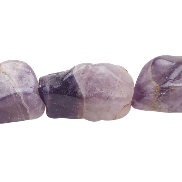 Amethyst 1pkg1, polished rectangular nugget bead natural 15.5-16 inch medium to large image number 0