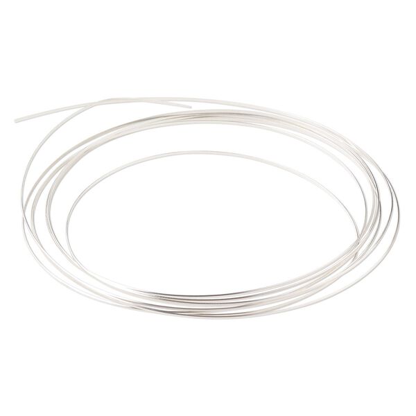 Wire, sterling silver, half-hard, half-round, 22 gauge. Sold per pkg of 5 feet. image number 0