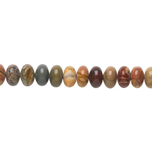 Red creek jasper 1pkg1, rondelle bead 15.5-16 inch 6x4mm image number 0