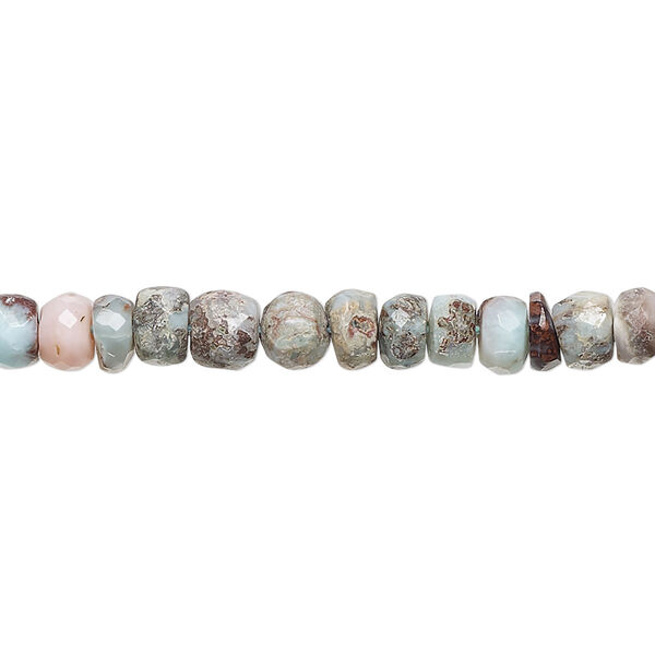 Larimar 1pkg1, hand-cut faceted rondelle bead natural 13 inch 5x2mm-7x5mm image number 0