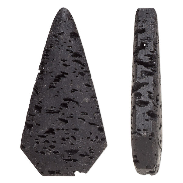 Lava rock 1pkg2, top-drilled teardrop focal 40x20mm image number 0