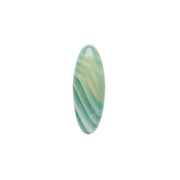 Striped green agate 1pkg2, calibrated oval cab B grade, 22x8mm image number 0