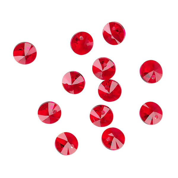 Drop 12pk light Siam, Crystal Passions® 6mm pendant mini disk 6428 image number 1