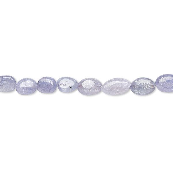 Tanzanite 1pkg1, hand-cut puffed oval bead 15.5-16 inch graduated 4x3mm-10x6mm image number 0