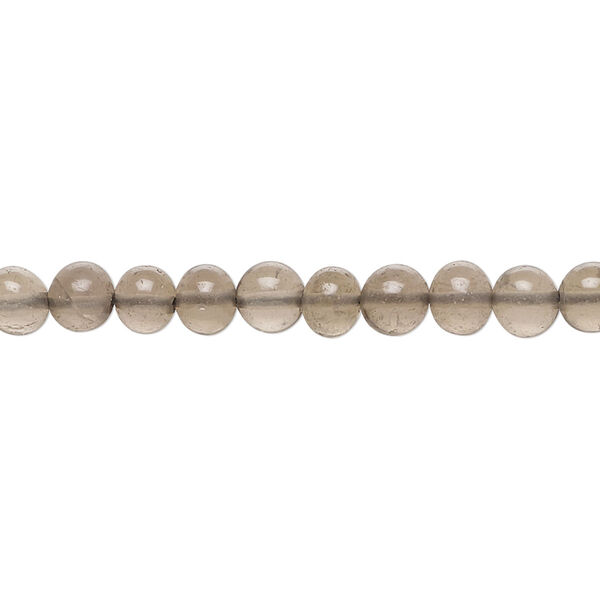 Smoky quartz 1pkg1, hand-cut rondelle / uneven round bead 14 inch 5x4mm-6x5mm / 5-6mm image number 0