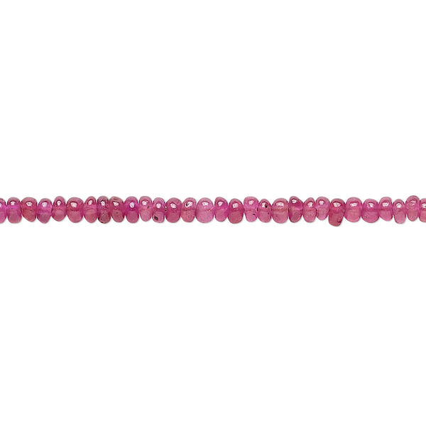 Ruby 1pkg1, hand-cut rondelle bead 12 inch graduated 2x1mm-3x2mm image number 0