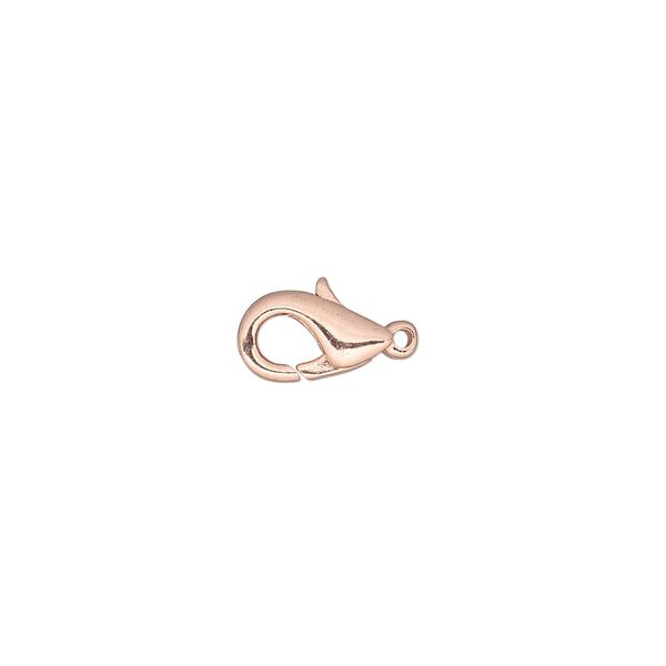 Clasp, lobster claw, copper-plated brass, 10x6mm. Sold per pkg of 100. image number 0