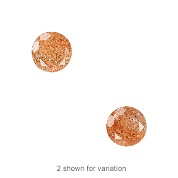 Sunstone 1pkg1, hand-cut undrilled faceted round gem natural 10mm image number 0