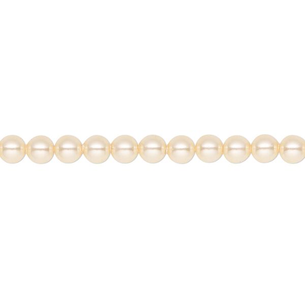 Pearl 500pk light gold, Crystal Passions® 4mm round 5810 image number 0