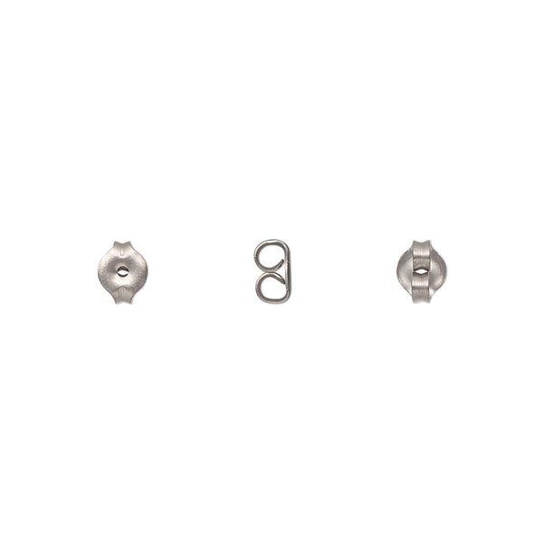 Earnut 1pkg10 titanium, 5x4mm round, 5 pair image number 0