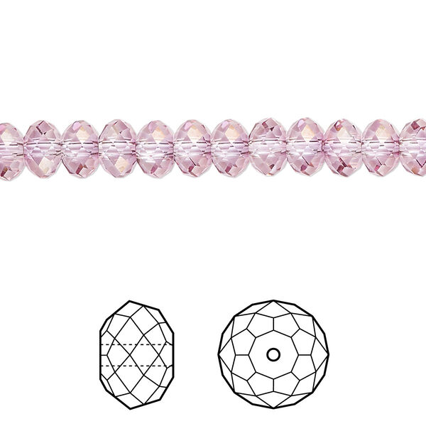 Bead 360pk dark rose, Swarovski® 6x4mm rondelle 5040 image number 0