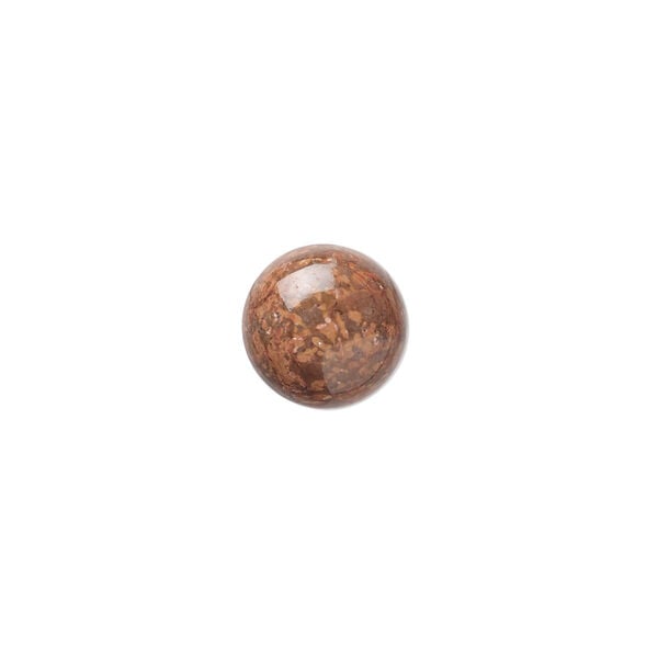 Brown chrysanthemum stone 1pkg2, calibrated round cab natural 12mm image number 0
