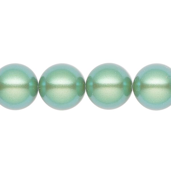 Pearl 10pk pearlescent green, Preciosa Czech crystal 12mm round image number 0