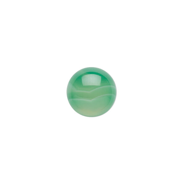 Striped green agate 1pkg10, calibrated round cab 12mm image number 0