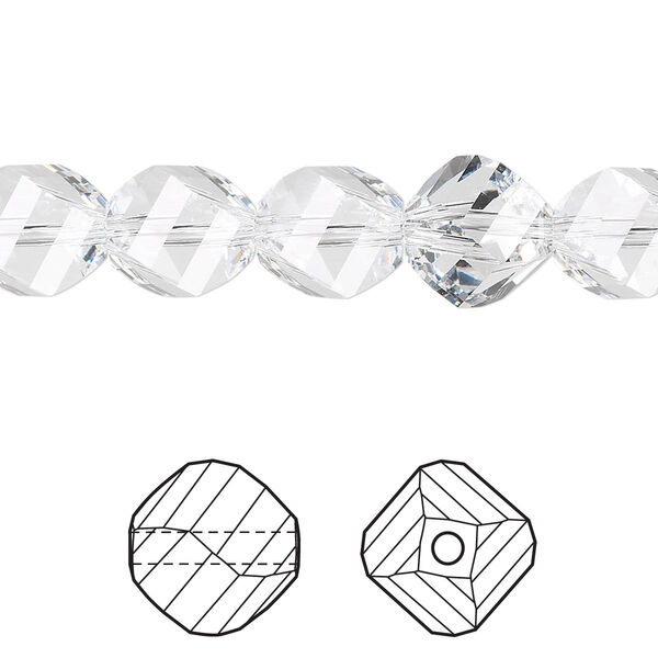 Bead 12pk crystal, Crystal Passions® 10mm helix 5020 image number 0