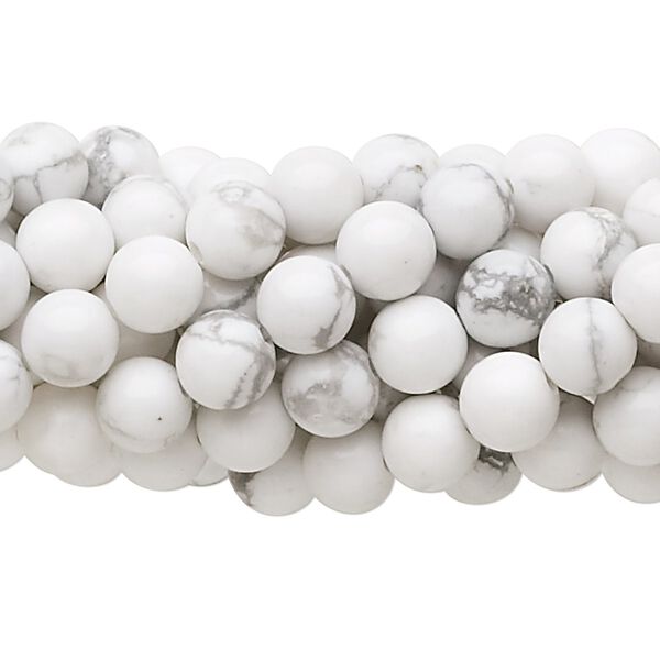 Howlite 1pkg10, round bead natural 15.5-16 inch 6mm image number 0